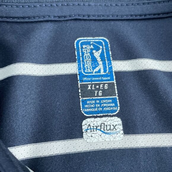 PGA Tour Airflux Navy & White Striped Polo Shirt XL 0031 - Picture 3 of 8
